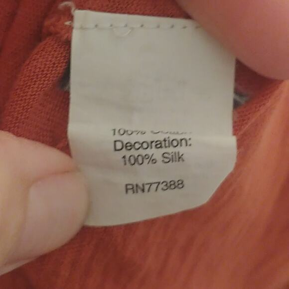J. Crew Silk Accented Pullover Crew Top XS Burnt Orange - Picture 5 of 5